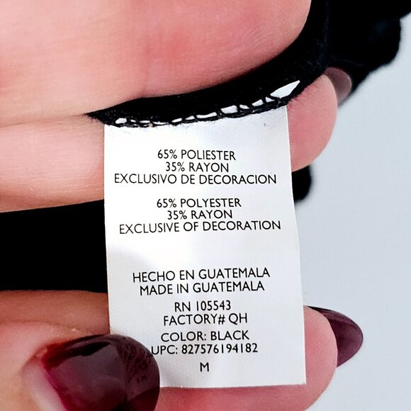 Daisy Fuentes Womens 3/4 Sleeve Black Top With Button Detail Size M ~LS32.4 - Picture 4 of 5